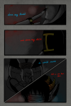 2011 back_angle blackrom blindfold blood bondage comic eridan_ampora erisol fullres head_out_of_frame kneeling pride shipping sitting sollux_captor starter_outfit text