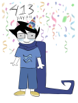  413 2026 blackoutbruh blush breath_aspect fullres godtier hat heir john_egbert solo text 