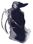  2014 death fullres monochrome mstdn problem_sleuth_(adventure) scythe solo 