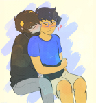  4le4fclover blush communism heart hug john_egbert karkat_vantas redrom shipping 