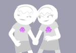  2012 bouquet fullres holding_hands jaggy_lines multiple_personas pastiche redrom rose_lalonde selfcest shipping solo starter_outfit yorsh 