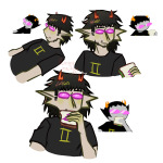 2023 art_dump bemmymewwy blind_sollux candy_timeline facial_hair food homestuck^2 panel_redraw sollux_captor solo