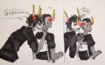 2015 back_angle bitum comic fullres gamzee_makara sitting starter_outfit sweat tavros_nitram text wheelchair word_balloon