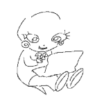 2024 calliope fullres grayscale grlgogames jaggy_lines monochrome sitting solo starter_outfit