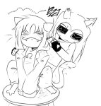2025 barefoot equius_zahhak freckles fullres grayscale hhh24338489 nepeta_leijon no_hat sitting starter_outfit styling_hair sweat text