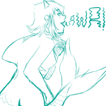  2013 aquariumstuck back_angle blush fullres monochrome no_glasses nudity offendedzacharie profile sketch solo terezi_pyrope text 