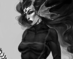 2016 alisonnyash ancestors body_modification fullres grayscale her_imperious_condescension imperial_trident no_glasses solo weapon
