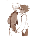 2017 blush dirk_strider fashion fullres holding_hands ikimaru jake_english kiss monochrome pumpkin_patch redrom sepia shipping