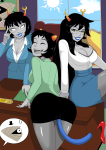  ! 2015 2422_earth aranea_serket back_angle clouds dancestors dream_ghost fashion formal fullres hat mayor_sash nepeta_leijon no_hat nsfw_source planetofjunk sitting text vriska_serket wayward_vagabond word_balloon wv 