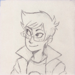 2017 freckles fullres grayscale headshot ikimaru jake_english monochrome pencil sketch solo starter_outfit