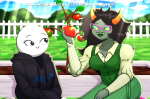  2025 blush fanfic_art food freckles fullres hiveswap horrorterrors iceflower99 jaggy_lines lynera_skalbi mallek's_hoodie mspa_reader starter_outfit text trees 