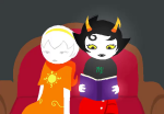  2025 animated blush book broken_source couch fullres godtier jaggy_lines kanaya_maryam light_aspect rainbow_drinker redrom rose_lalonde rosemary seer shipping sitting sleeping soap382 starter_outfit 