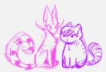  2025 animalstuck cats fullres lineart monster4lyfe rose_lalonde roxy_lalonde sitting theme_coloring 