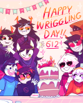  612 2019 beta_kids blush breath_aspect cake crabs crystalrina dave_strider dogtier dragon_cane fullres godtier happy_birthday_message hat heir jade_harley john_egbert kanaya_maryam karkat_vantas knight light_aspect no_glasses rose_lalonde seer space_aspect starter_outfit terezi_pyrope text time_aspect vriska_serket wayward_vagabond witch wonk wv zodiac_symbol 
