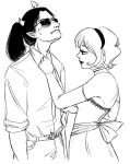  equius_zahhak fashion formal grayscale lineart rose_lalonde scarvenrot suit 
