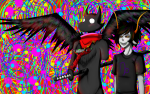 2011 bec_noir blood drug_use fullres gamzee_makara impalement jack_noir pride queen's_ring scars sopor_pie sopor_slime sovereign_slayer starter_outfit 