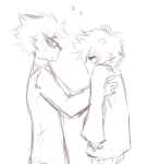 2012 ? carrying casual dirk_strider fullres ikimaru karkat_vantas monochrome profile sketch starter_outfit