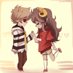 2012 2spooky aradia_megido chibi fashion fullres heart holding_hands ikimaru profile sollux_captor zodiac_symbol