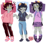   action_claws fashion multiple_personas nepeta_leijon no_hat solo striderswag 