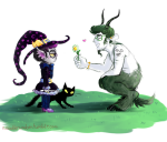  2015 ageswap animals eridan_ampora fashion flowers freckles fullres hat heart jake_english mythologystuck no_shirt noodlenumber profile wizard_hat 