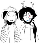  2025 ageswap fullres glasses_added grayscale haven helltier highlight_color homestuck:_beyond_canon jaggy_lines lineart sketch vriska_serket yiffany_longstocking_lalonde_harley 