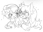  2025 blush dogtail dogtier fullres grayscale guns_and_roses heart holding_hands jade_harley kneeling mistigri0000 monochrome redrom rose_lalonde shipping sketch skulls 