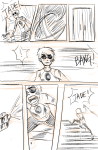  caledscratch chiumonster comic dave_strider fanfic_art grayscale red_baseball_tee sketch solo 