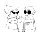 2016 dave_strider dirk_strider fistbump fullres godtier grayscale heart_aspect knight paperseverywhere prince sketch text time_aspect