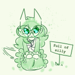  2022 dogtail dogtier fullres highlight_color jade_harley jaggy_lines kneeling monochrome shittyjadedaily solo starter_outfit text 