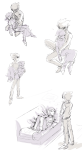  2019 carrying couch dirk_strider furmao grayscale highlight_color homestuck:_beyond_canon lying phone rose_lalonde sketch 