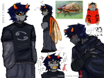  2026 animals animalstuck art_dump blush candy_timeline chubstuck facial_hair fullres grubs headshot homestuck:_beyond_canon image_manipulation jaggy_lines karkat_vantas lineart profile punished_outfit scars sketch smiling_karkat solo starter_outfit sweat text wirechewerr 