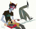  alexa-b coolkids dave_strider head_on_lap red_baseball_tee rule63 shipping terezi_pyrope 