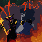 2020 ancestors animated aranea_serket back_angle body_modification dancestors epilepsy_warning fullres her_imperious_condescension jaggy_lines mindfang_dress no_glasses sick_fires silhouette trident whispedcream