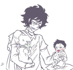 2014 babies bard biting blood caliborn calliope cherubim fullres gamzee_makara godtier grayscale highlight_color humanized jaggy_lines lineart lunaticjin rage_aspect