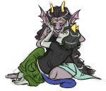  barefoot feferi_peixes nepeta_leijon no_glasses no_hat octopussy redrom request shipping sitting sketch wip yoccu 