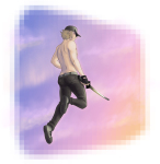  2011 back_angle body_modification bro clouds fullres midair no_shirt shandy solo unbreakable_katana 