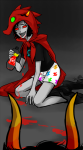  2013 dragon_cape faygo fullres gamzee_makara head_out_of_frame kneeling no_glasses q-dormir scalemate_boxers terezi_pyrope 