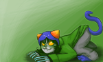  2012 action_claws cat_hat fullres magdaneela nepeta_leijon solo starter_outfit 