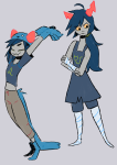  action_claws arms_crossed gilly-e hiveswap nepeta_leijon polypa_goezee 