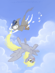  clouds crossover deleted_source izzykat mail midair my_little_pony peregrine_mendicant pm upside_down 