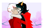  coolkids dave_strider dragon_cape godtier hug kiss knight light-brights no_glasses redrom request shipping terezi_pyrope 