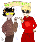  animated bromance dave_strider freckles godtier karkat_vantas knight miraliese palerom red_knight_district shipping 