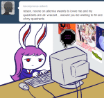  2011 animated ask computer crossover fullres jaggy_lines le_petit_prince linaciari madoka_magica poster sitting sprite_mode text touhou zodiac_symbol 