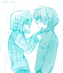 2014 adorabloodthirsty casual freckles fullres humanized ikimaru karkat_vantas monochrome profile rain redrom seeing_terezi shipping terezi_pyrope zodiac_symbol