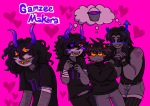 2025 arms_crossed blush body_hair bucket equius_zahhak fullres gamzee_makara heart high_horse jaggy_lines karkat_vantas multishipping redrom shipping skyzahhak starter_outfit strongmad text thought_balloon tropicshipping zodiac_symbol