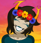  2026 aranea_serket blush dancestors flower_crown flowers frigiddoctoratus fullres headshot image_manipulation jaggy_lines no_glasses solo starter_outfit sufferer_necklace 