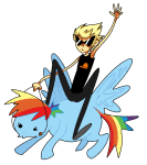  animated crossover dirk_strider my_little_pony pelicaneggs ponies rainbow_dash strong_tanktop 