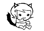  2025 animal_ears animated anonymous_artist babies fullres grayscale jaggy_lines metastuck roxy_lalonde roxykitten solo sprite_mode transparent 