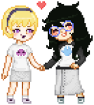  2013 blush fullres guns_and_roses heart holding_hands jade_harley ohdeerling pixel redrom rose_lalonde shipping starter_outfit transparent 