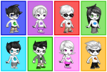  2012 all_kids alpha_kids beta_kids crossover dave_strider dirk_strider fantage fullres image_manipulation jade_harley jake_english jane_crocker john_egbert magdaneela pastiche pixel rose_lalonde roxy_lalonde starter_outfit 
